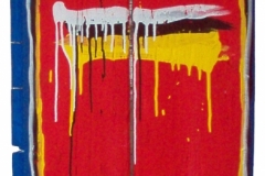 STRISCE COLANTI,  2007  Acrylic on wood,  144 x 45 cm  Private collection.