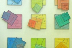 INSTALLAZIONE DI DIPINTI-SCULTURE,  2009  Acrylic on canvas,  210 x 210 cm