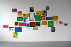 STUDI PER INSTALLAZIONE-AMBIENTE 2,  2013  Papers and masking tape on paper,  230 x 480 cm