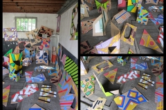 CARTONI. 53 PROGETTI PER INSTALLAZIONI-AMBIENTI, 2014  Different materials on cardboards,  variable dimensions.  Installation